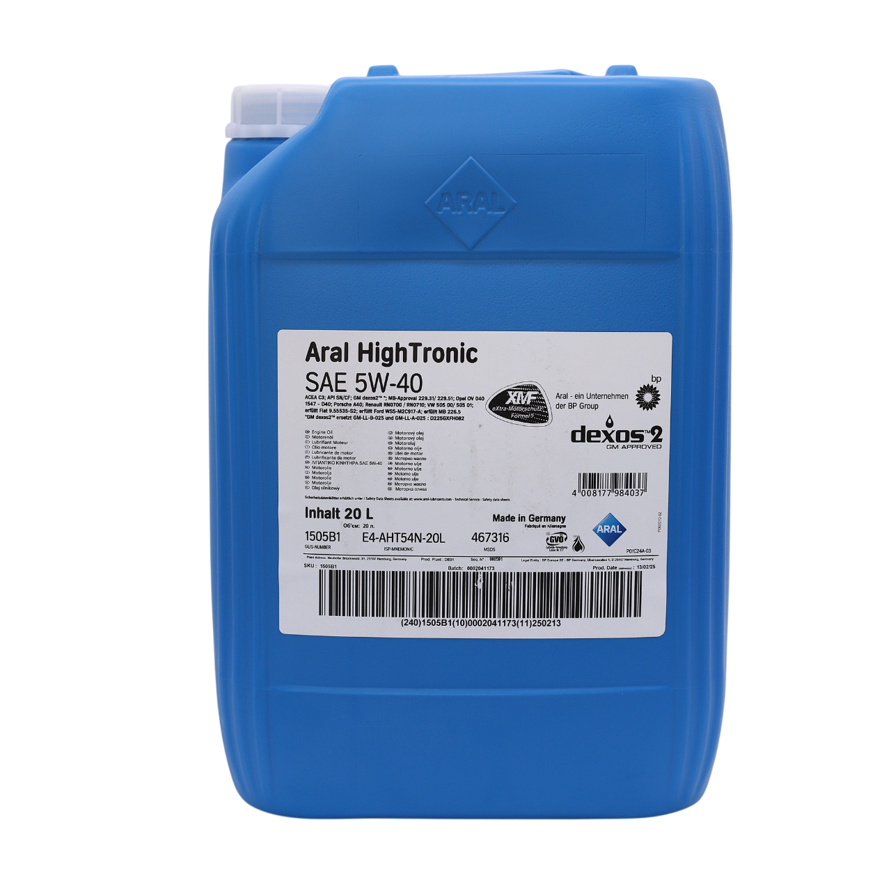 Олива моторна Aral HighTronic 5W-40 20L