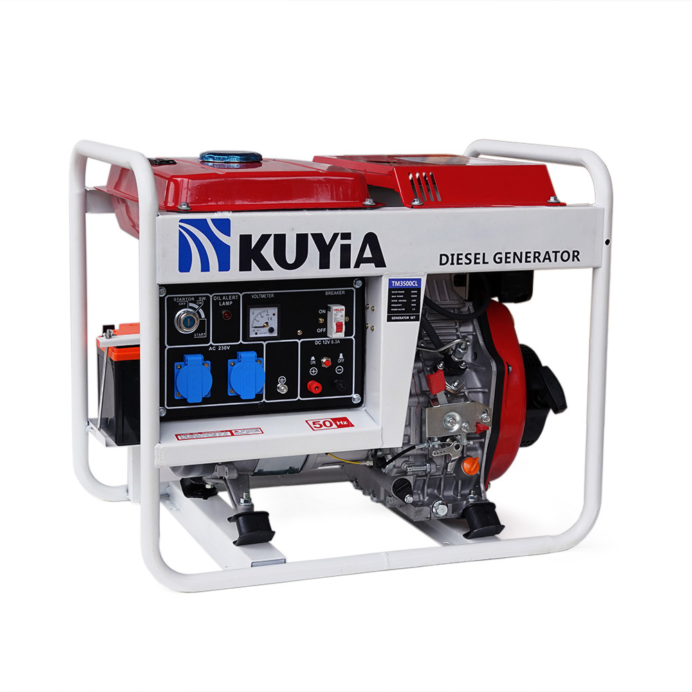 Генератор дизельний Kuyia TM3500C л, однофазний, 110-240V, 50Hz, 2,8-3кВт, об'єм 12,5л