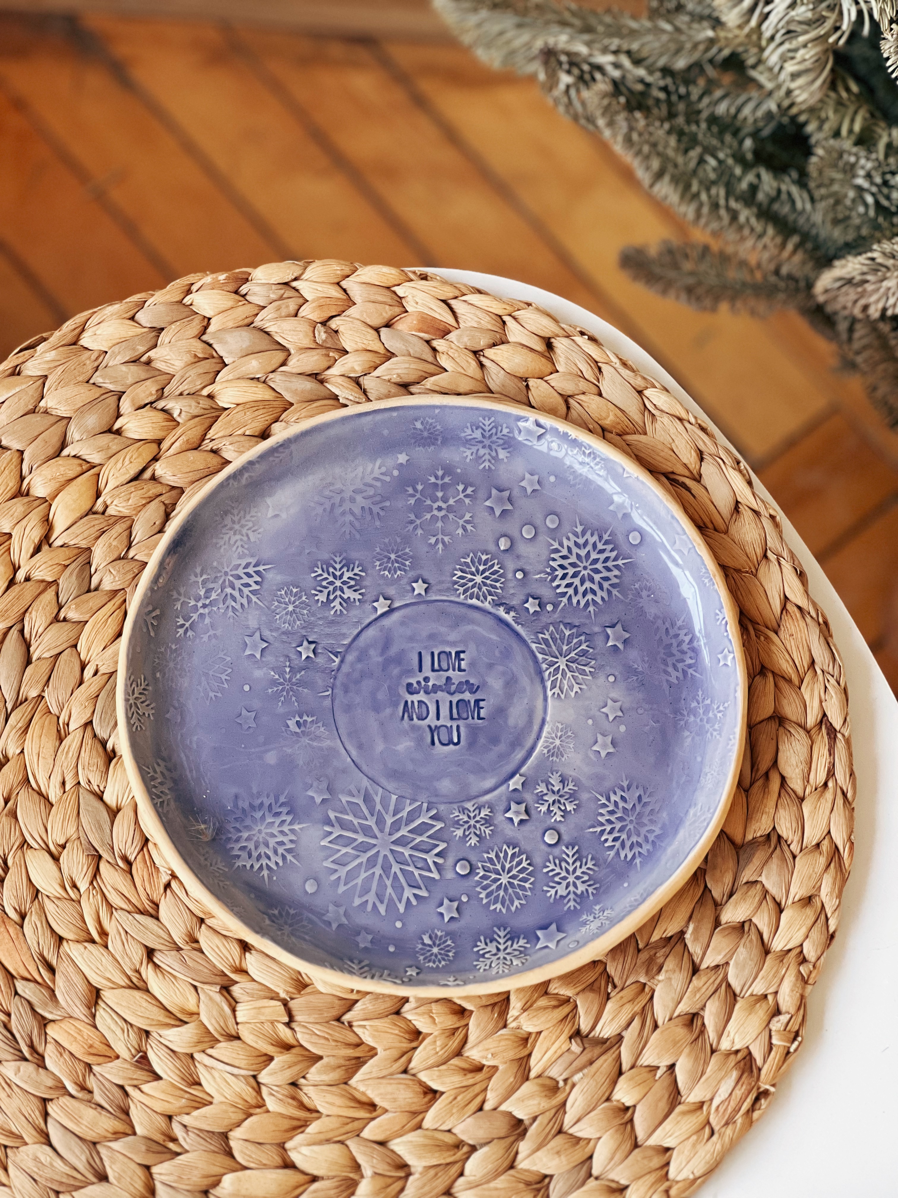 Тарілочка 21 см i love winter and i love you