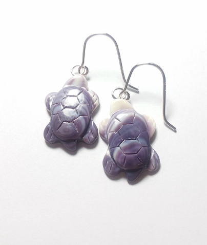 Wampum Turtle Earrings