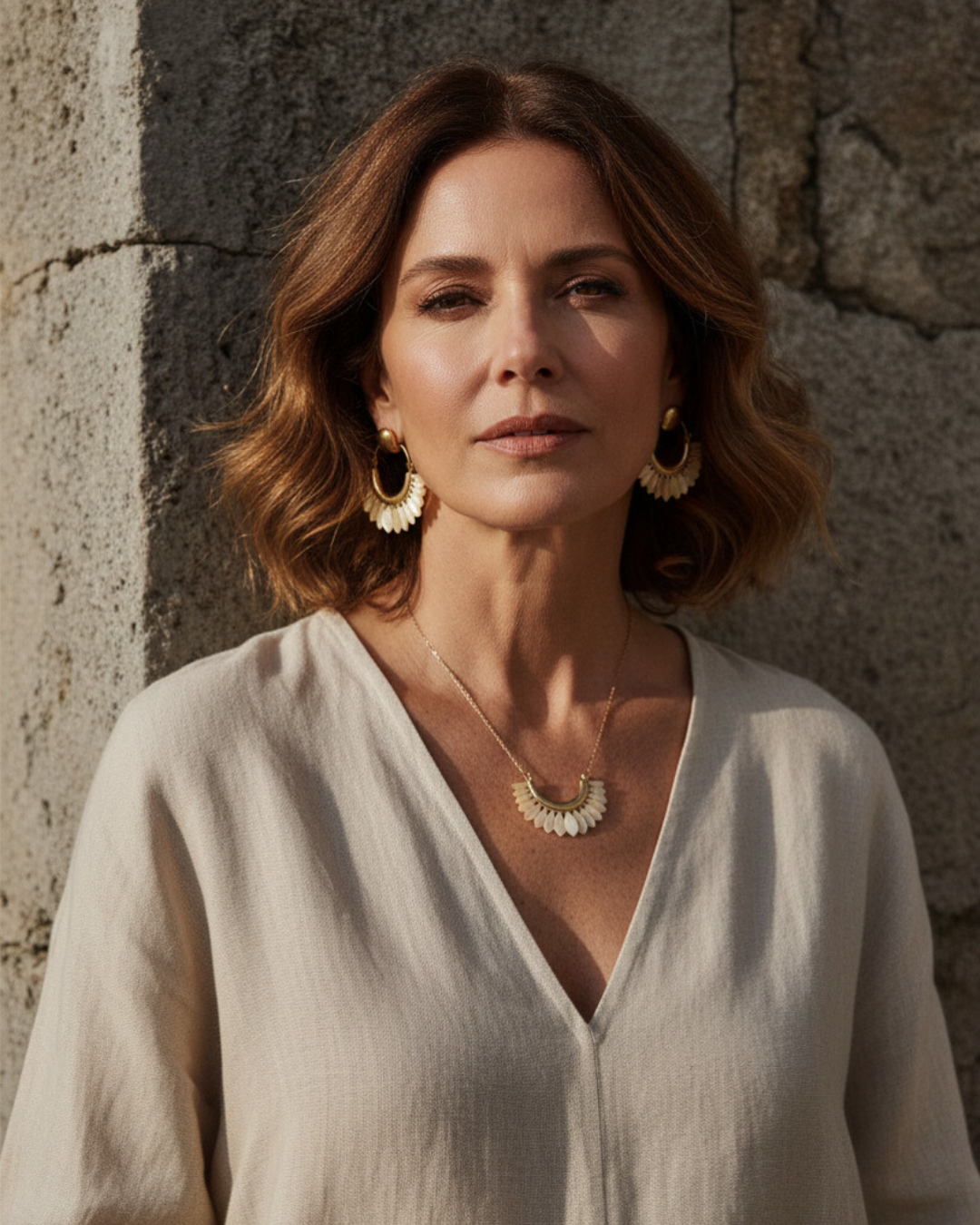 Tourban Shell Carved Earrings