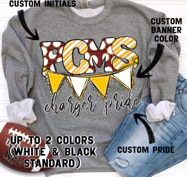 Custom Personalized School Spirit Sweatshirt Banner