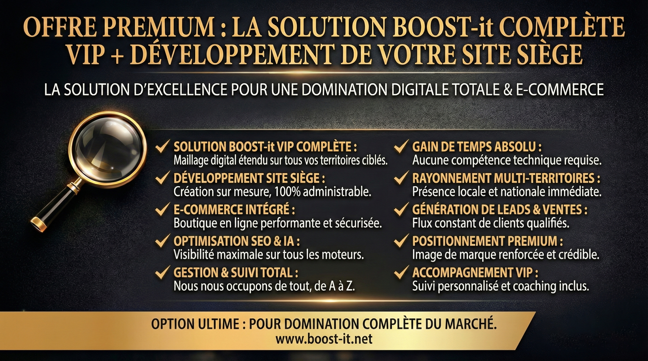 OFFRE PREMIUM : l'offre avancée + développement de votre site siège