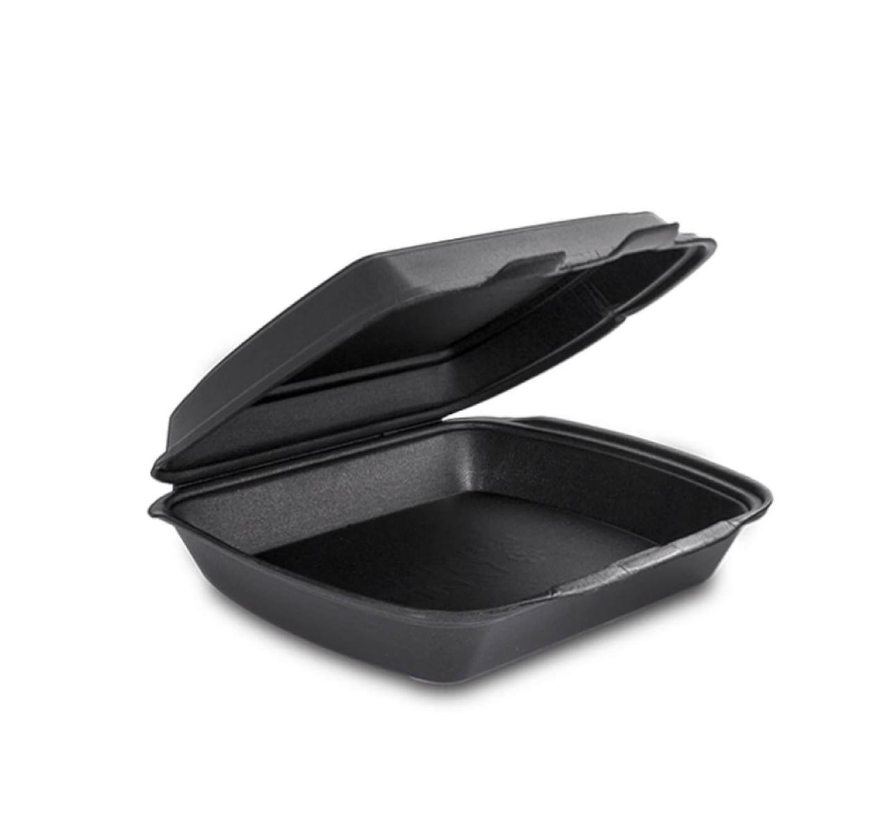 Ланч-бокс МВ-1 з полістиролу Чорний, 250х210х70мм, упаковка 150 шт, 006100019