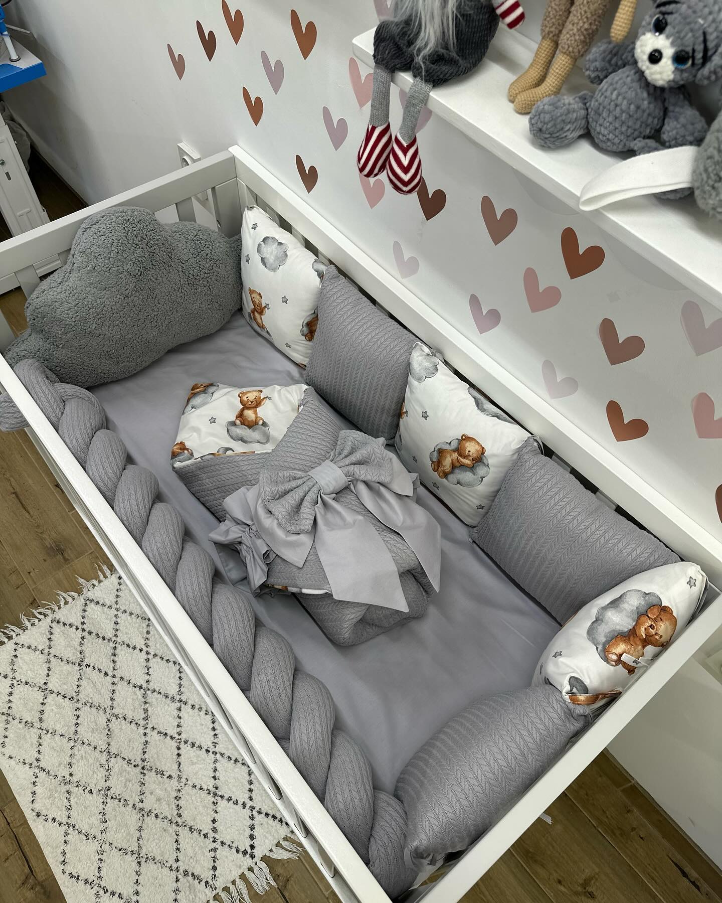 В ліжечко набір Babys «Хмаринка» сірий теді