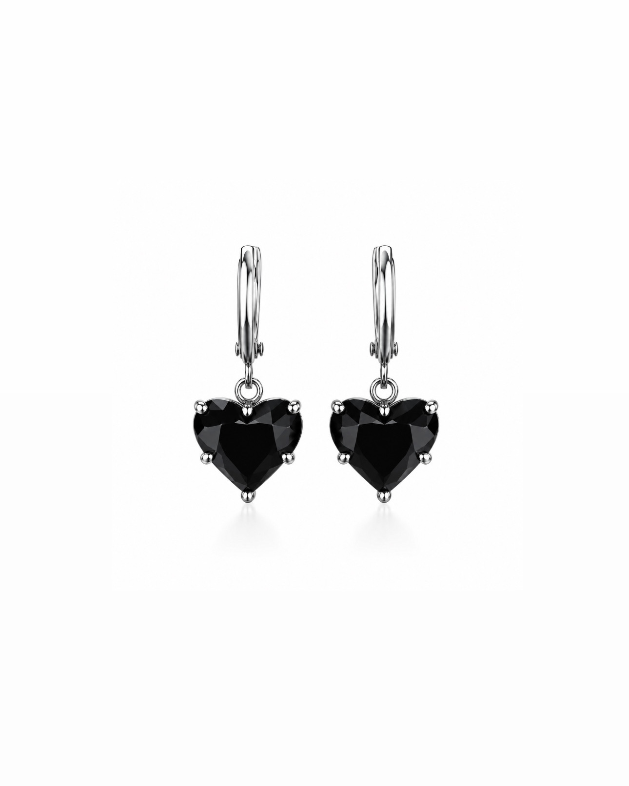 CRISTAL HEART dark earrings