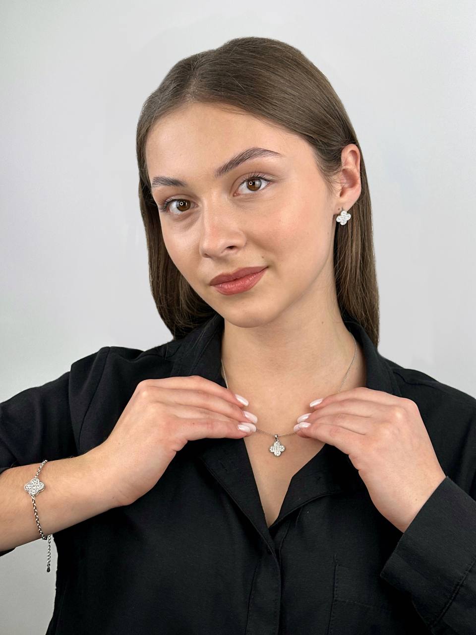 Комплект Клевер у камінчиках