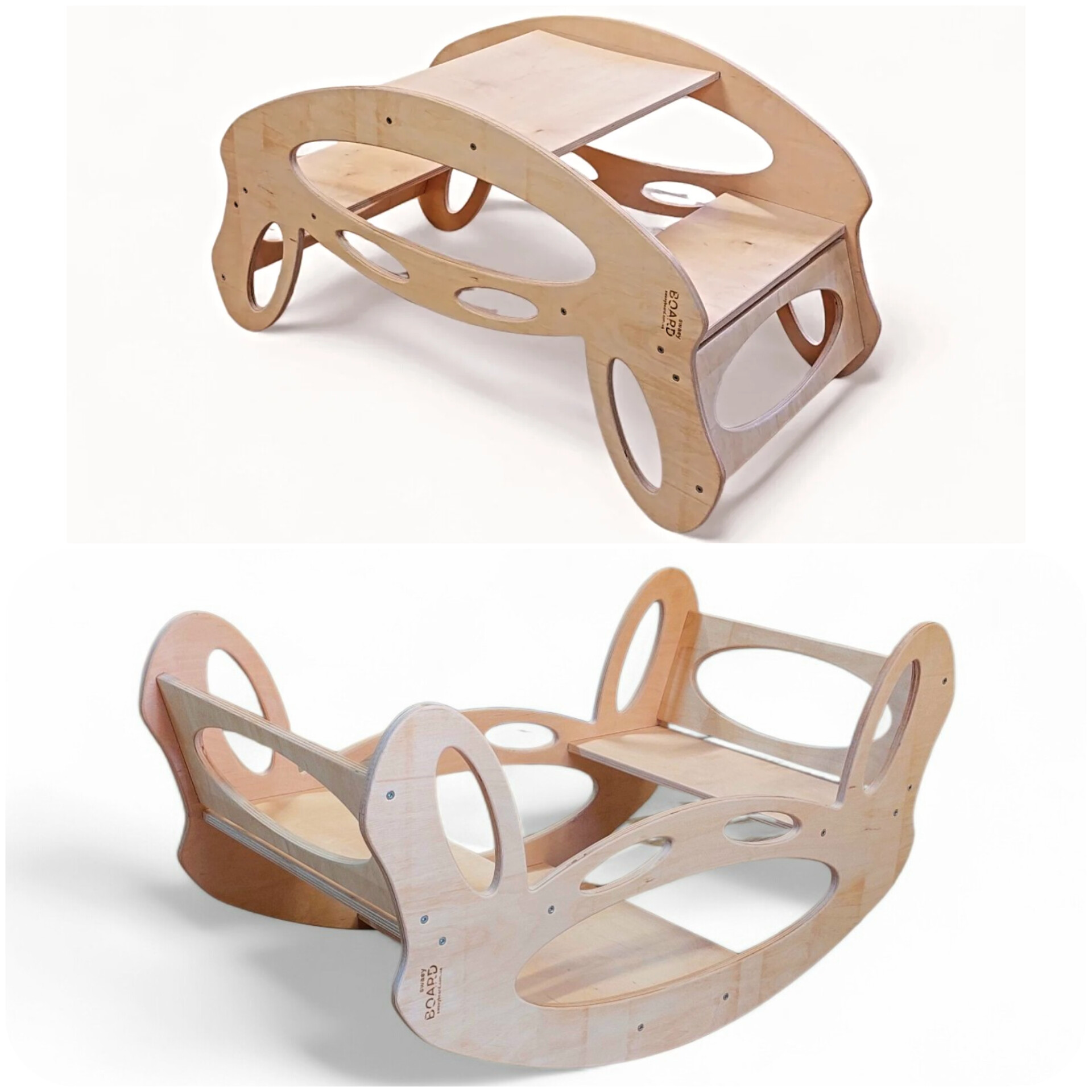 Стіл-гойдалка (дитячий столик з лавками та балансувальна гойдалка 2в 1