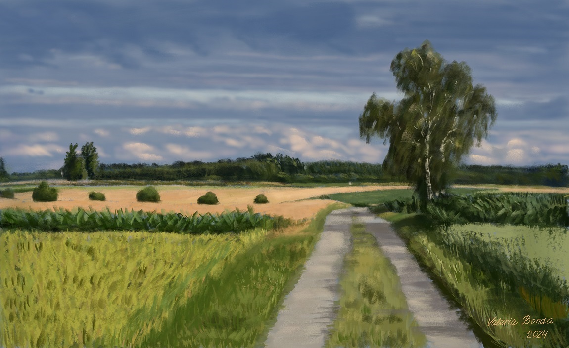 "Path to Your Home". Original digital print by Valeria Bonda, printed on a hoodie (unisex)