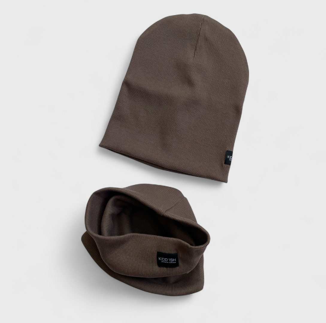 Базова шапка + снуд- какао