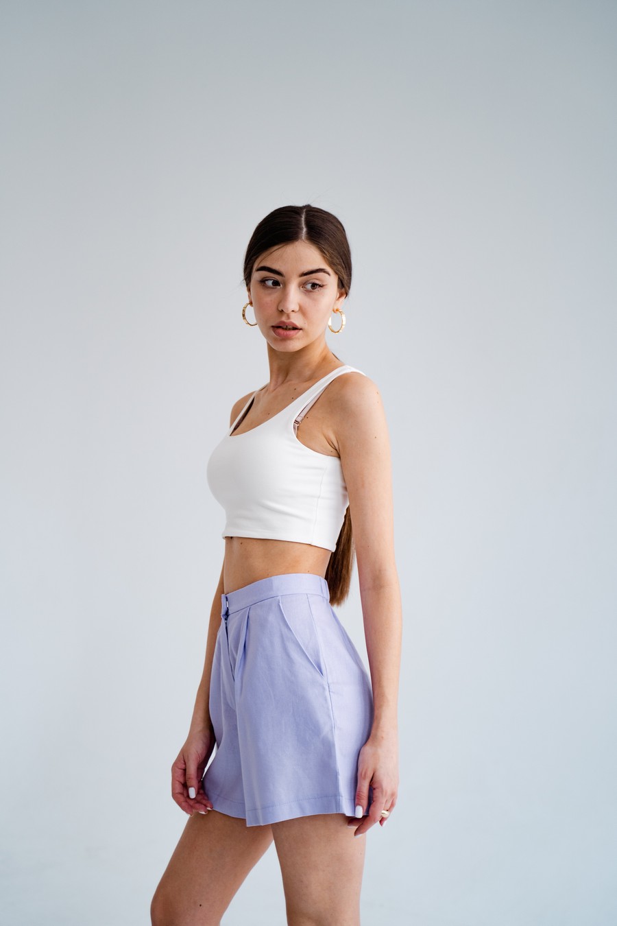 Linen shorts - Lavender