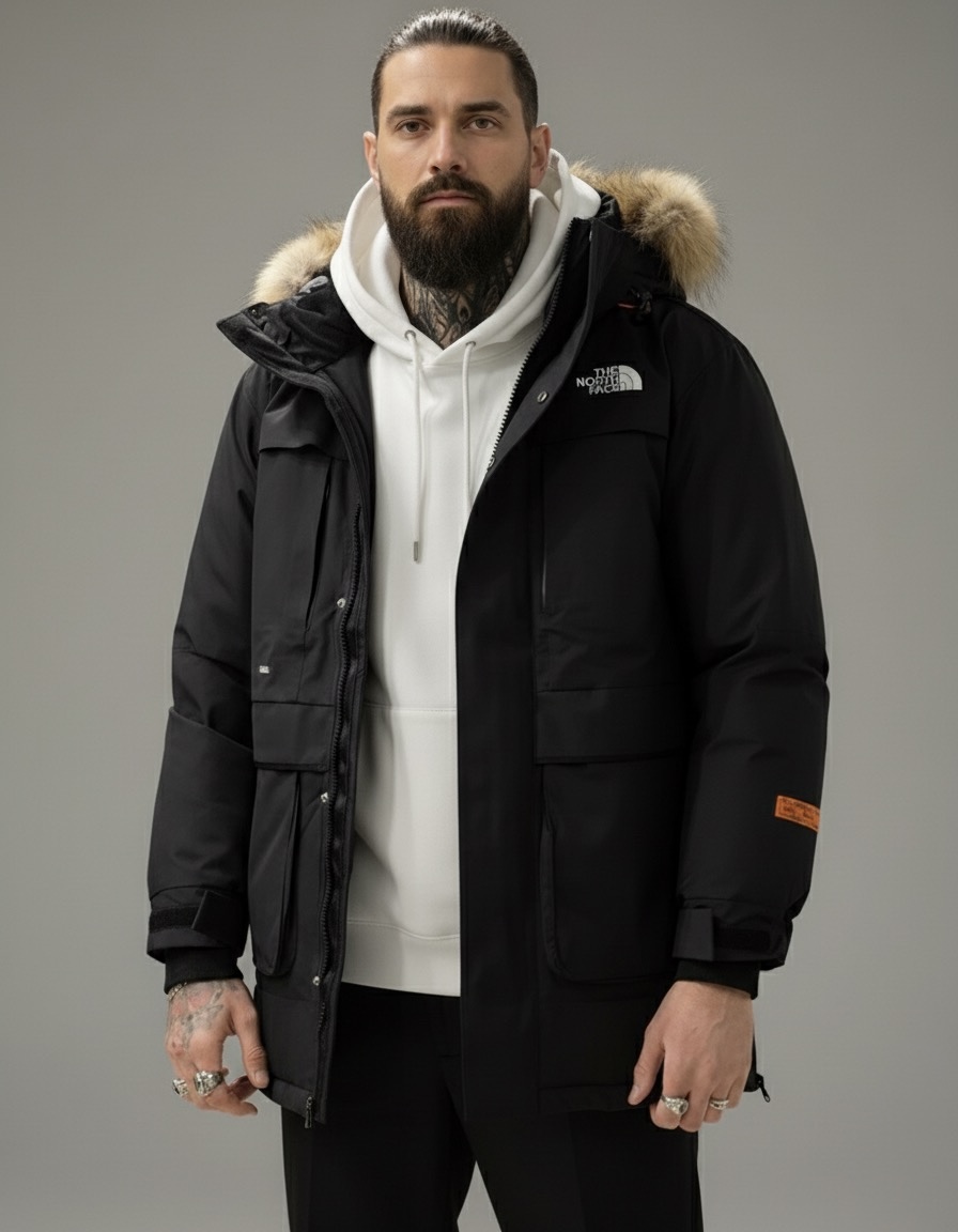 Чоловіча брендова куртка-пуховик з технологією Omni Heat dark blue