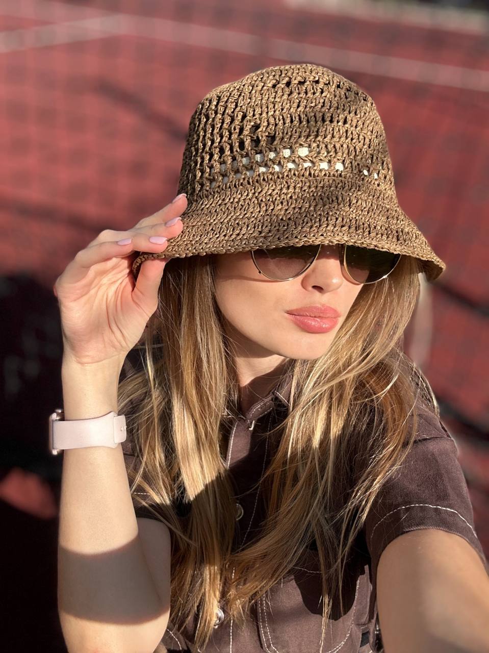 Плетена панама Віареджо шоколадна