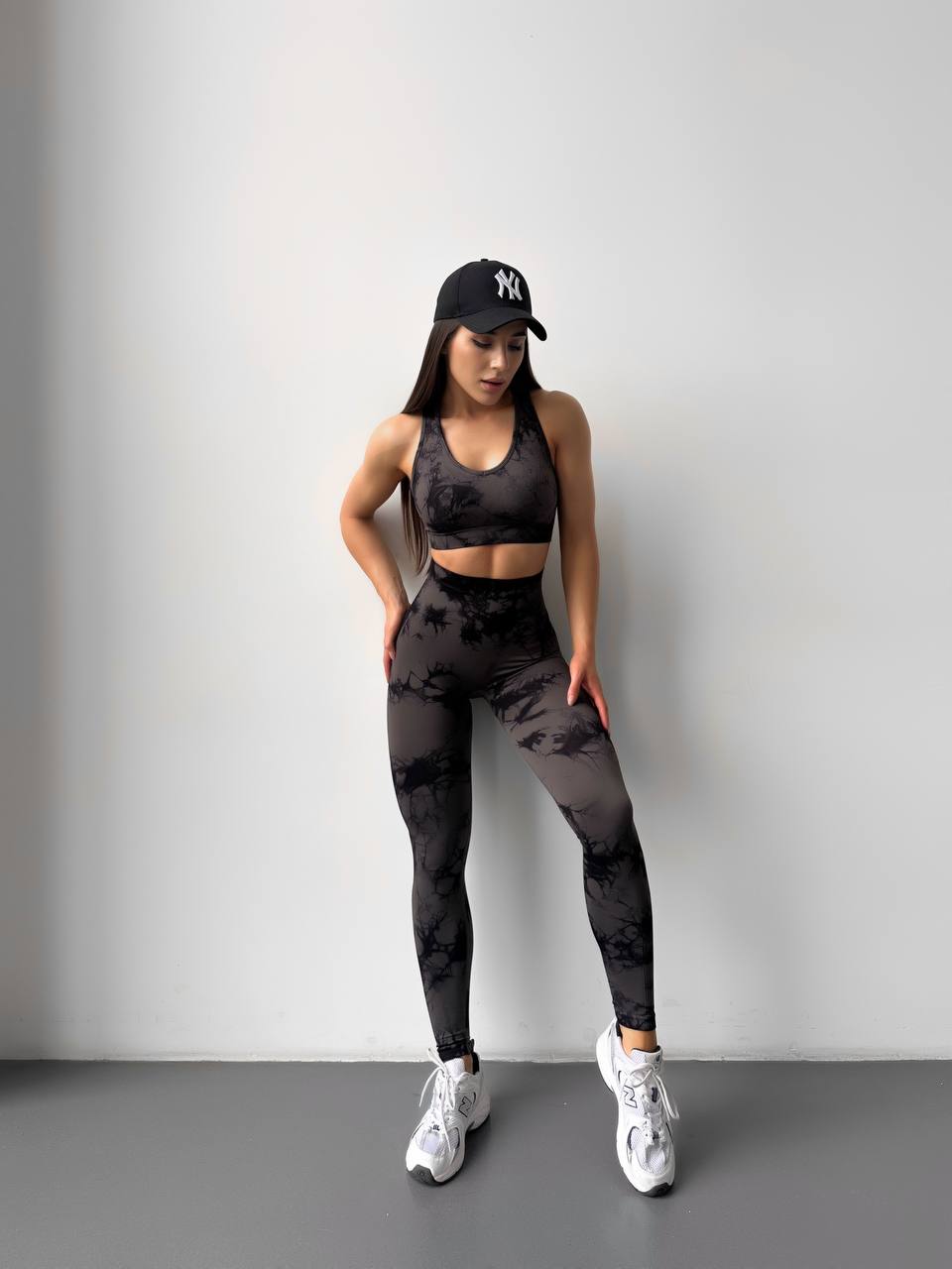 Комплект мармуровий топ+ лосини з ефектом Push up