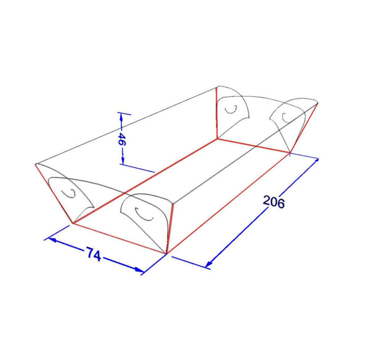 Тарілка "Човник" з ламінацією Максі чорна, упаковка 100шт, 013300153