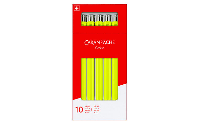 Коробка з 10 кулькових ручок 849™ FLUO жовтого кольору