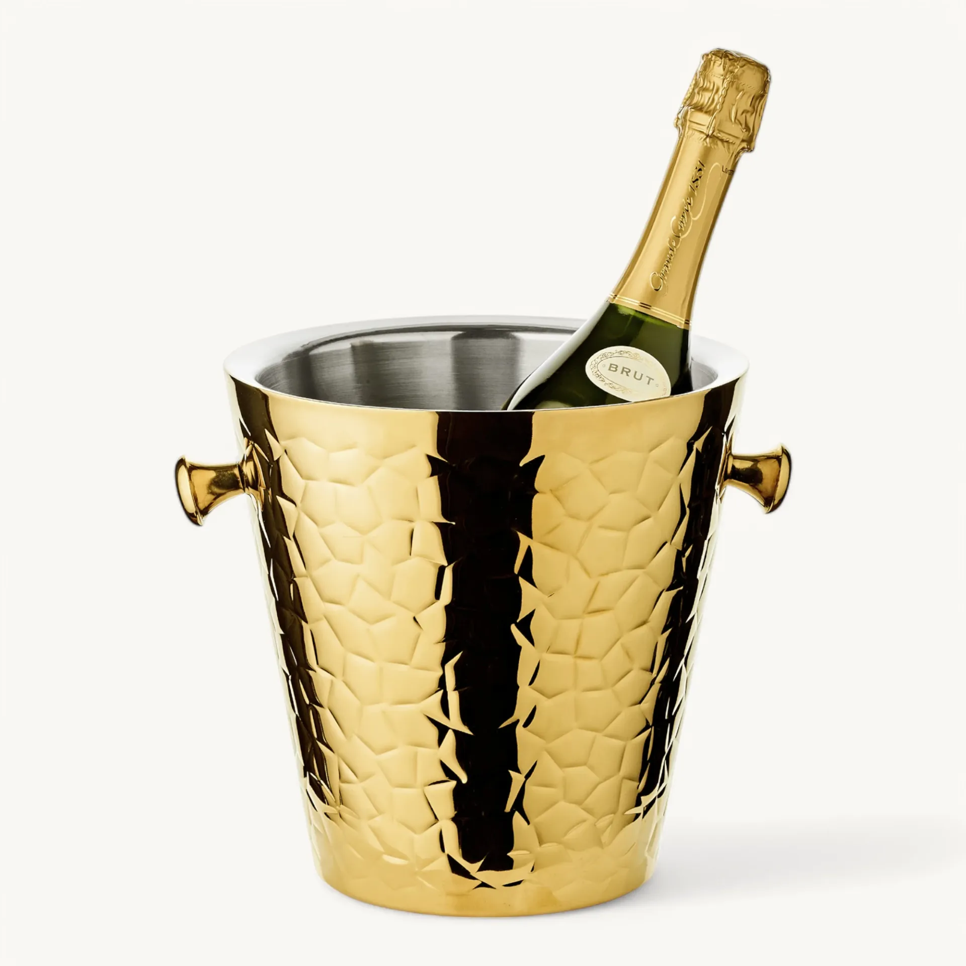 Холодильник для пляшок Capri, з підставкою, золотистий, нержавіюча сталь з візерунком