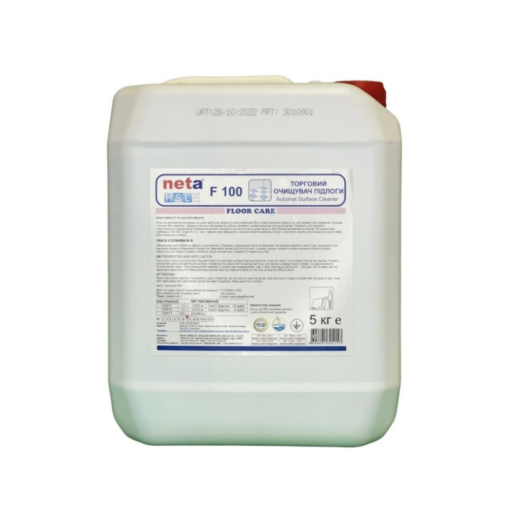 Концентрат 1:10 для машинного миття підлоги ОПТОМ F 100, Neta, 5л