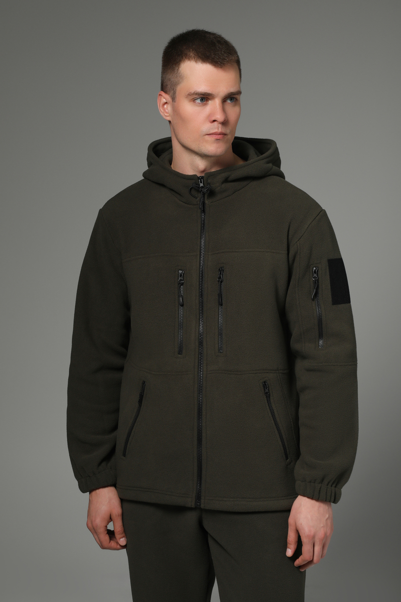 Флісова спортивна кофта з капюшоном Plus.Plus Dark Olive