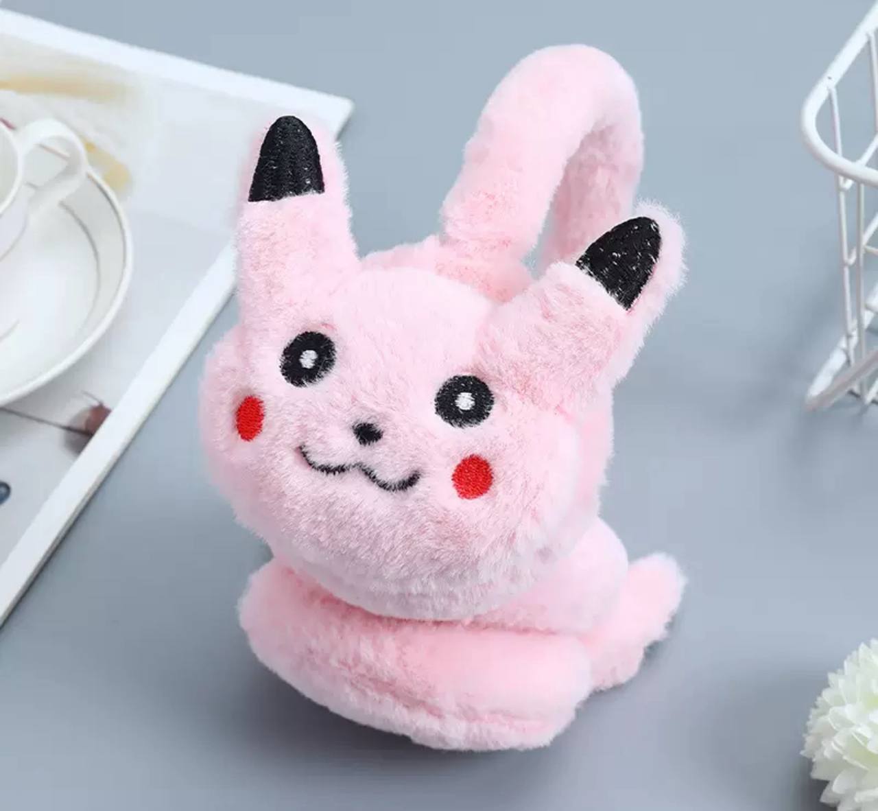 Навушники теплі рожеві з Пікачу