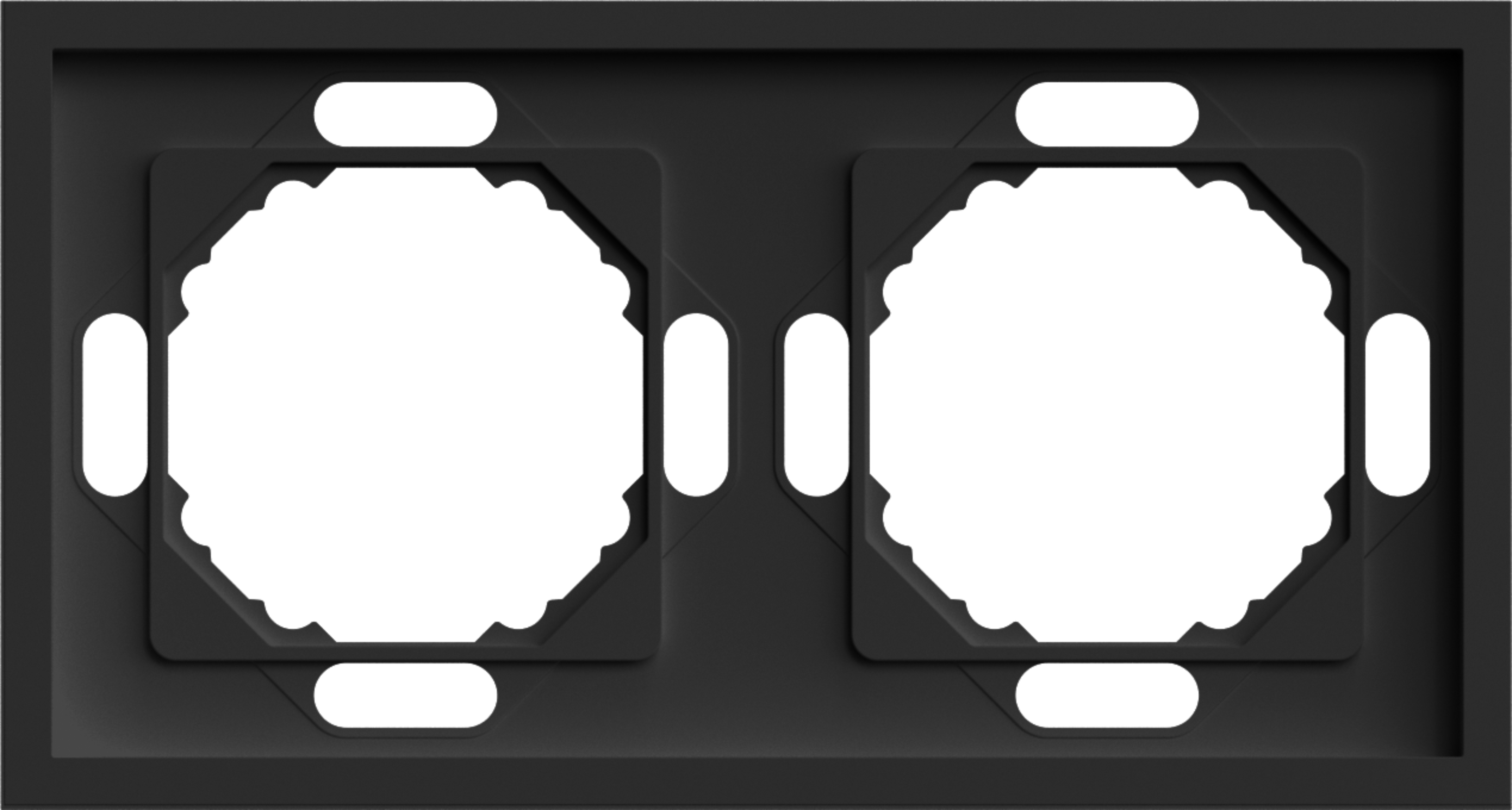 EF102-B рамка 2-місна універсальна чорний Soft