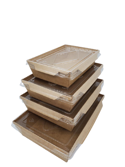 Контейнер паперовий крафт з кришкою, 1600 мл  (50шт/уп)