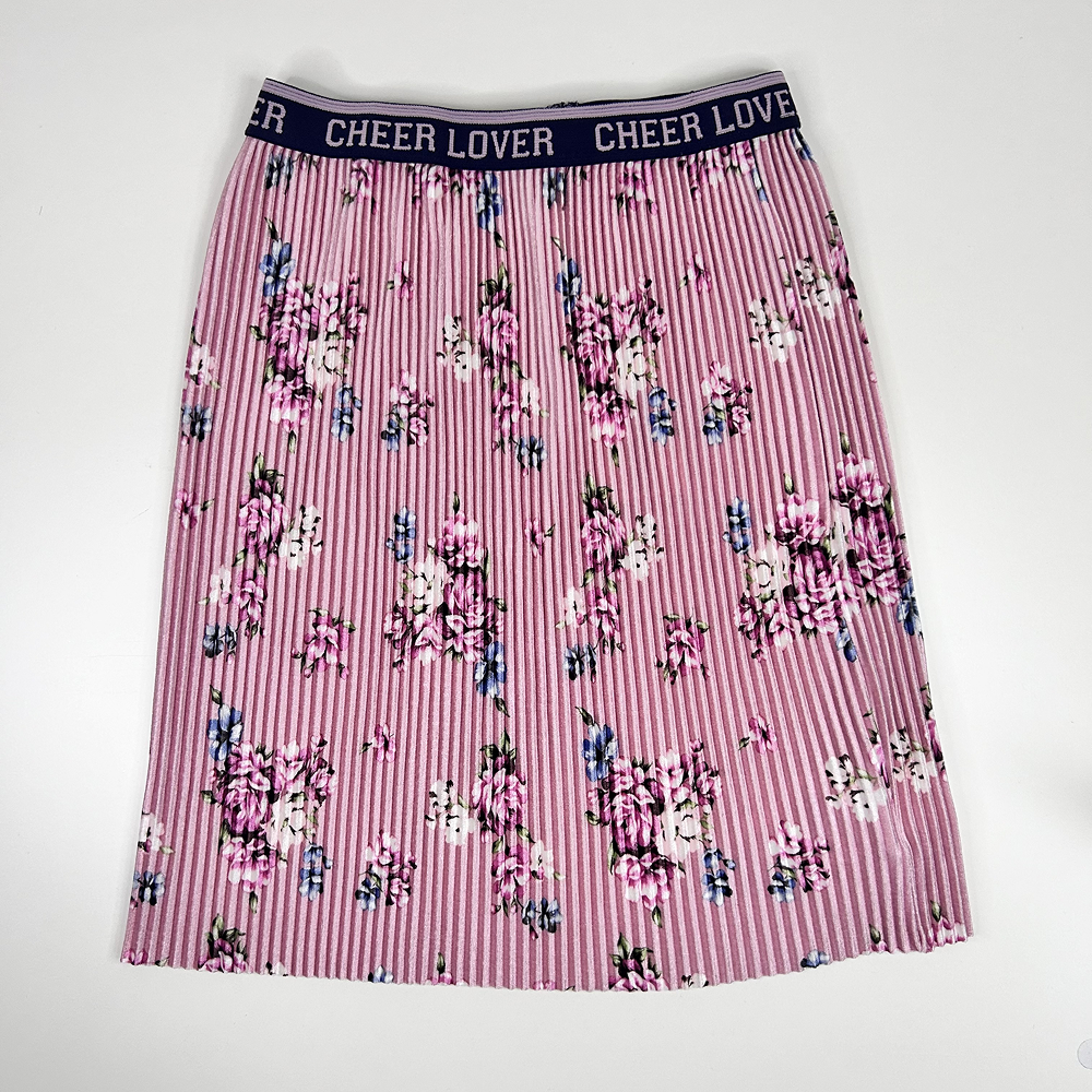 Оксамитова спідниця плісе з квітковим принтом