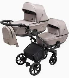 Коляска 2 в 1 для двійні Bair Kiwi DUO Soft BKD-455 капучино