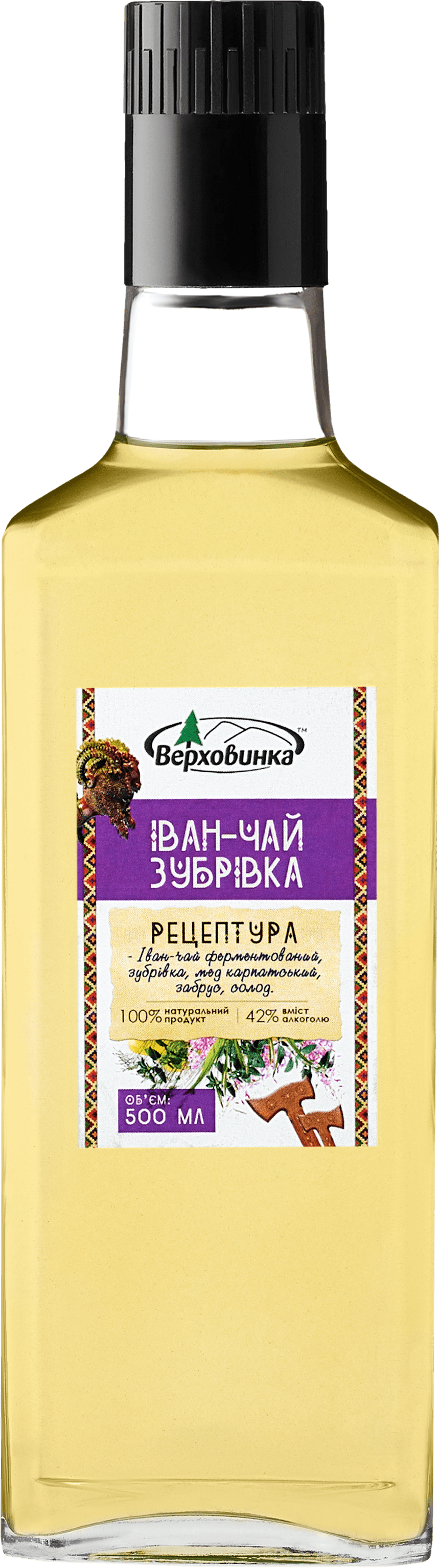 Гірка настоянка "Іван-чай зубрівка 0.5" 0.5 л 42,0% 
