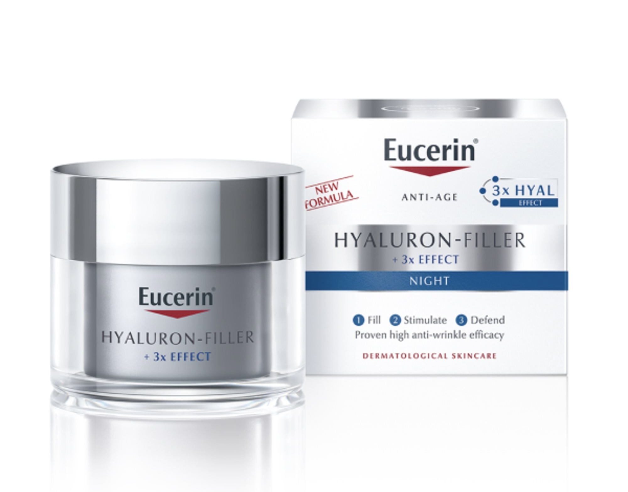 Нічний крем для обличчя Eucerin Hyaluroni-Filler +3x effects
