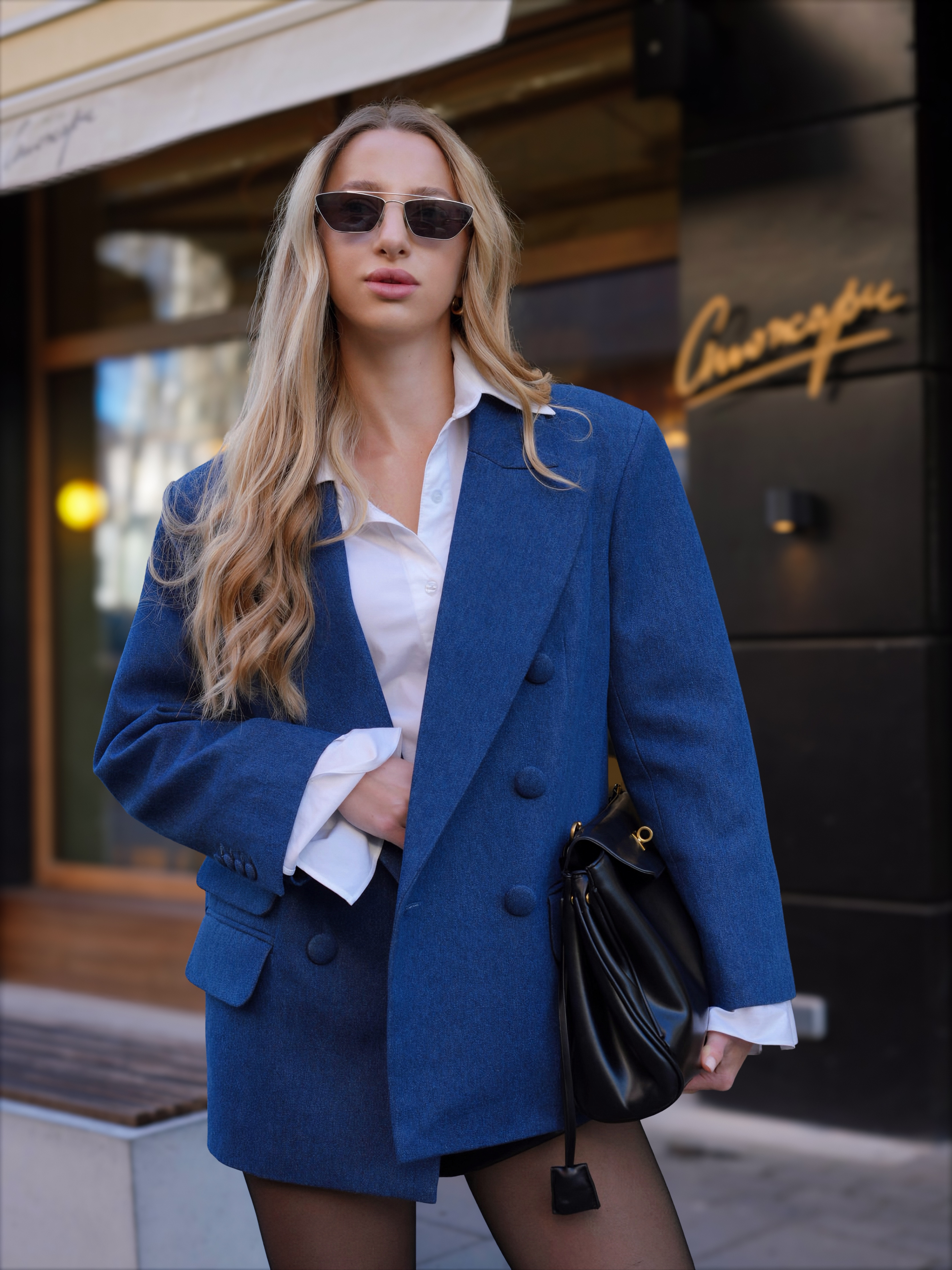 Блейзер з подвійними карманами джинс