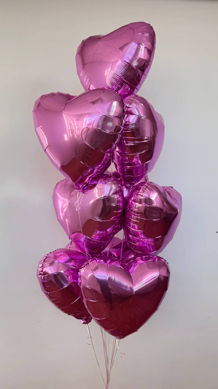 Набір: Хмара ніжності з 10 фольгованих сердець