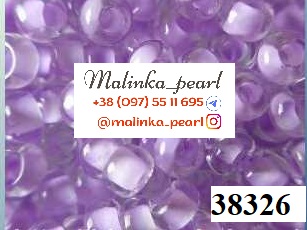 Бісер бузковий світлий, кристальний з фарбованим отвором