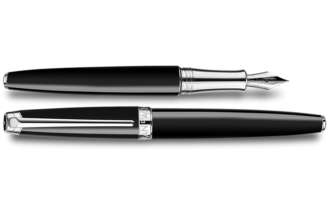 Пір'яна ручка LÉMAN™ EBONY BLACK зі срібним родієвим покриттям
