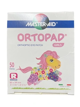 89×59мм.Ortopad Regular Girls окклюдери дитячі пластирі для очей 50шт+ подарунок.