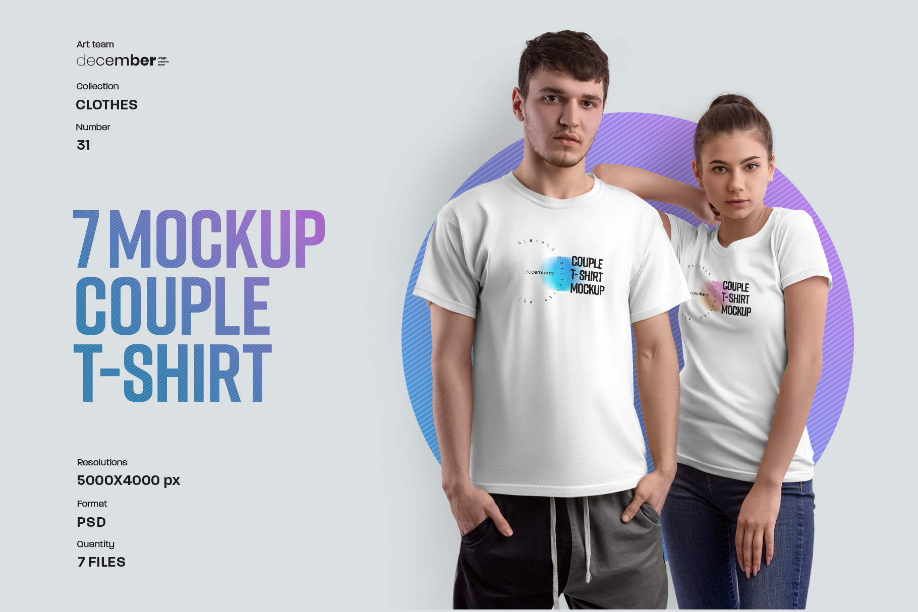7 Couple T-Shirt Mockups