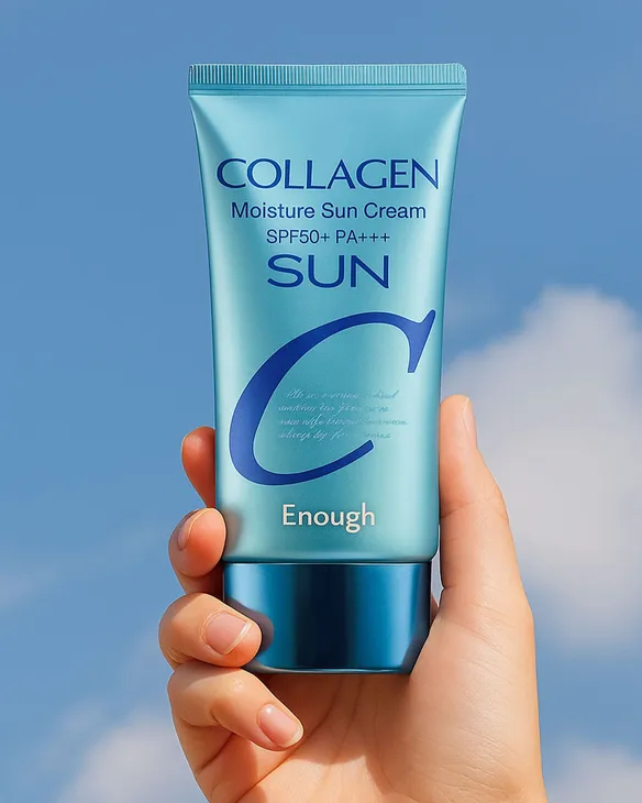 Сонцезахисний крем для обличчя з колагеном зволожуючий ENOUGH COLLAGEN MOISTURE SUN CREAM SPF50+ PA+++ - 50 мл