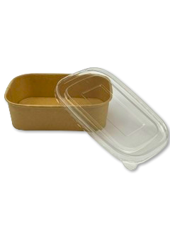 Прямокутна салатниця з кришкою / 750 мл заокруглена 50 шт