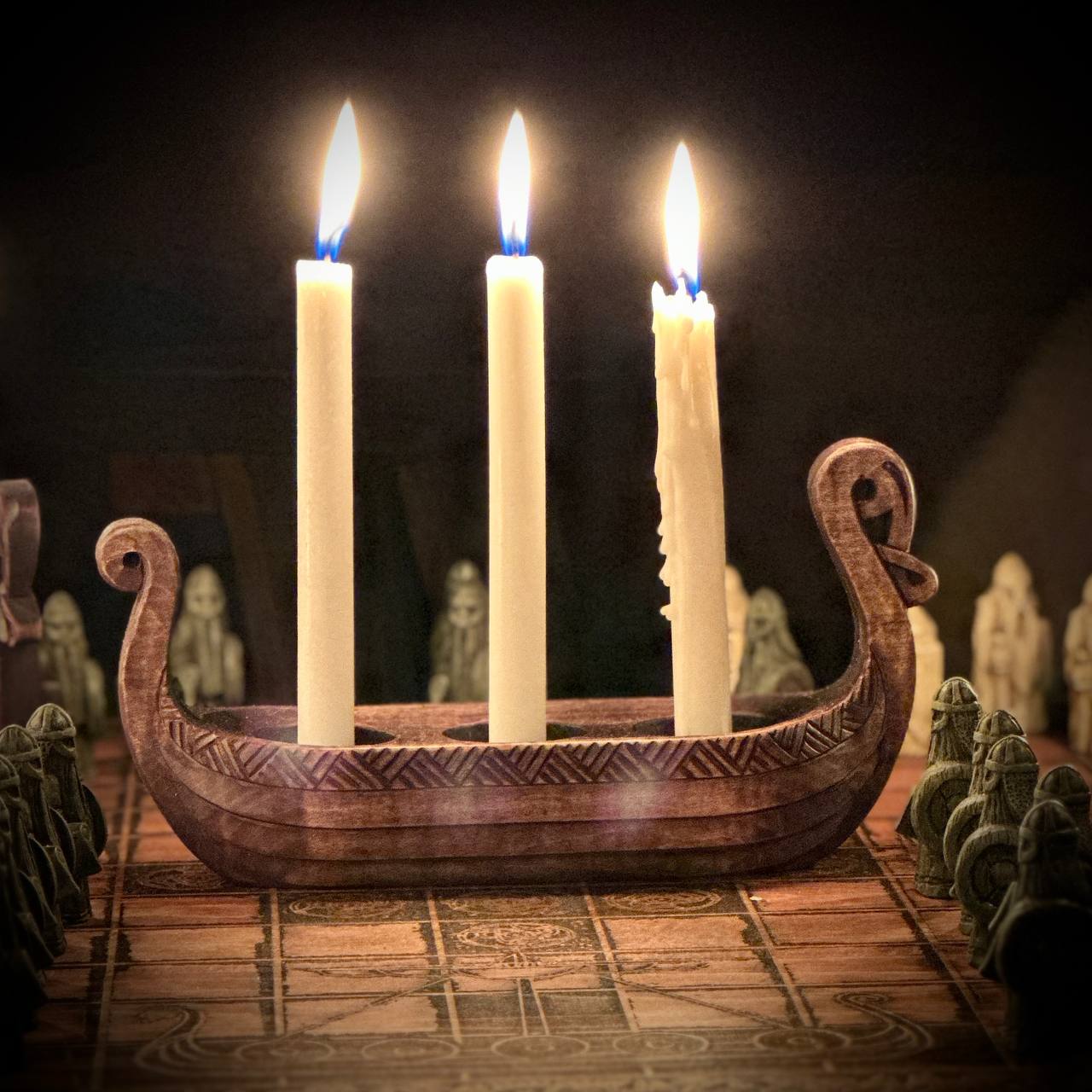Підсвічник Дракар 3 свічки