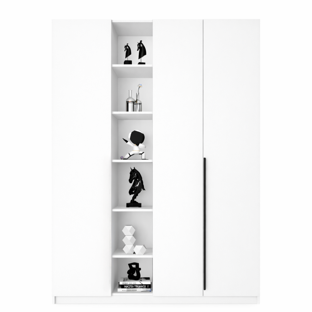 Шафа з трьома секціями та полицями