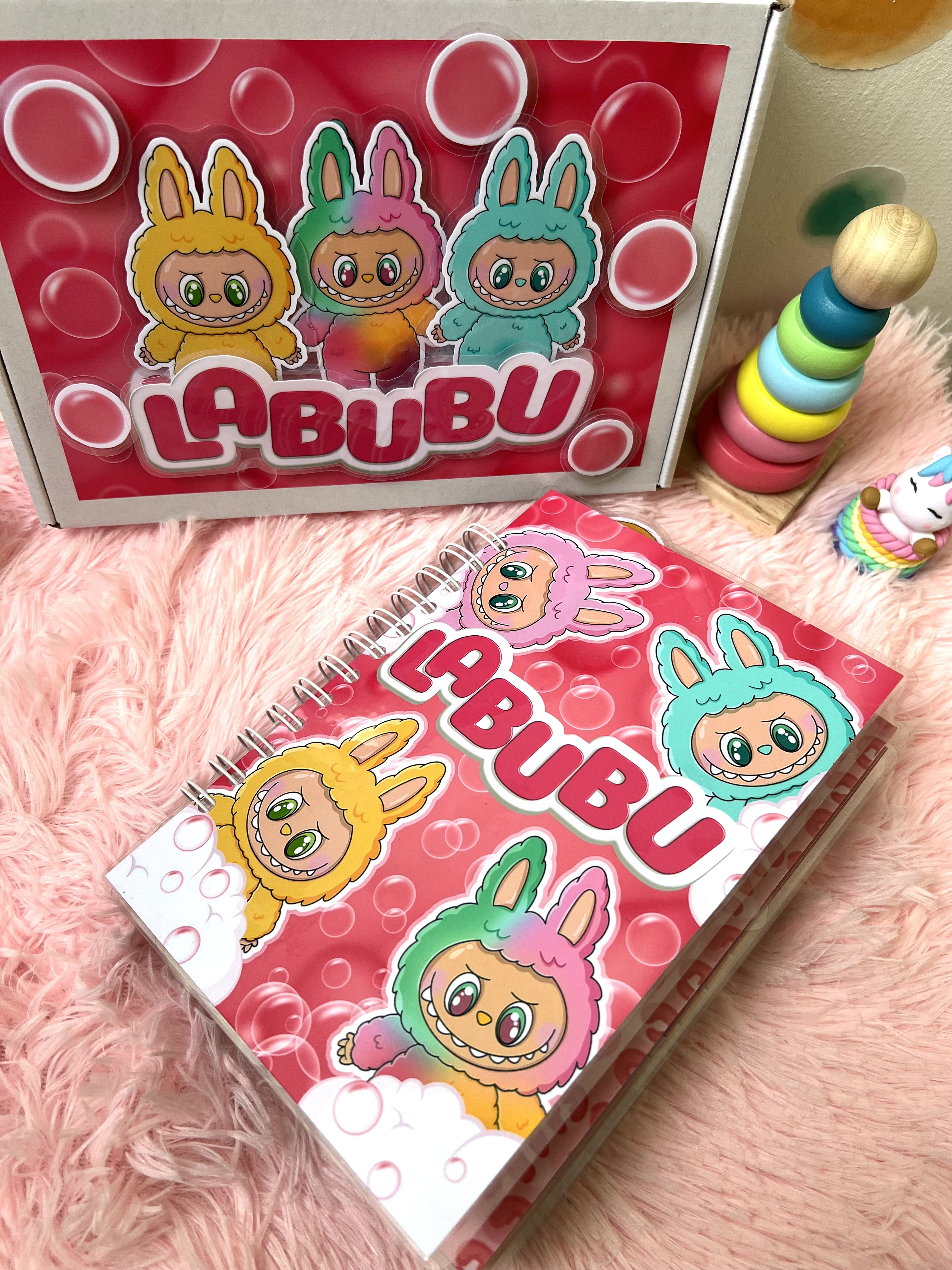 Лабубу рожевий бокс А5 на липучках