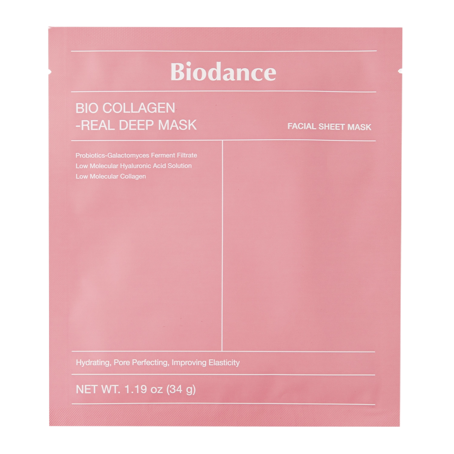 Зміцнювальна колагенова маска для обличчя Biodance Bio-Collagen Real Deep Mask 1шт./34g