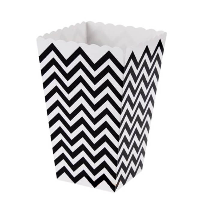 Коробочки поп-корн у шеврон чорні 1шт