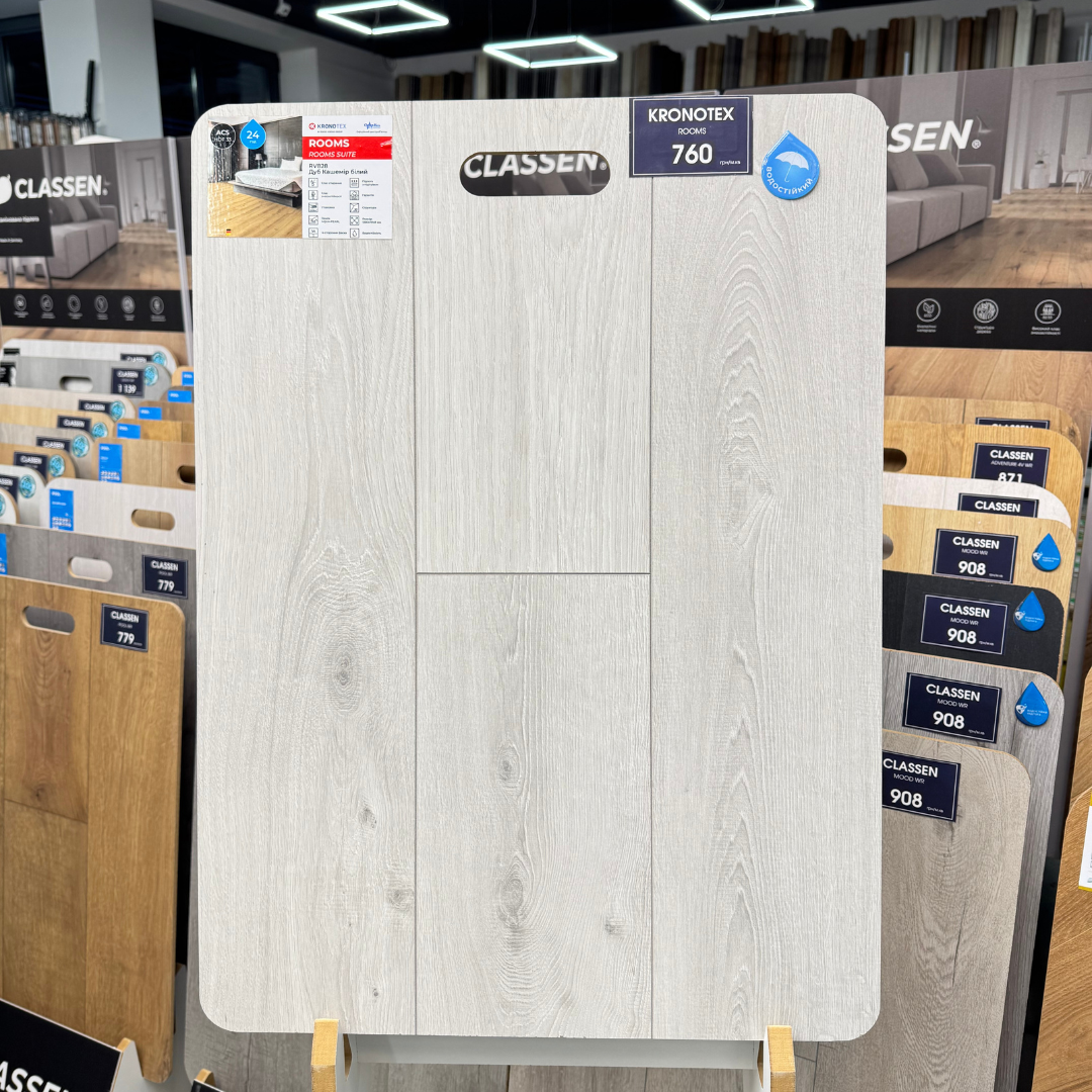 Ламінат KRONOTEX Дуб Кашемір Білий RV828ER