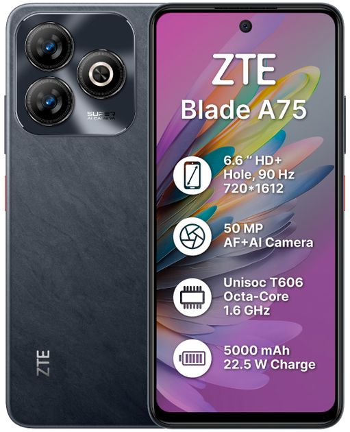 Мобільний телефон ZTE Blade A75 4+10 /256GB Black