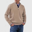 Men's Solid Color Knitted Sweater Long Sleeve | Stand Collar Sweater