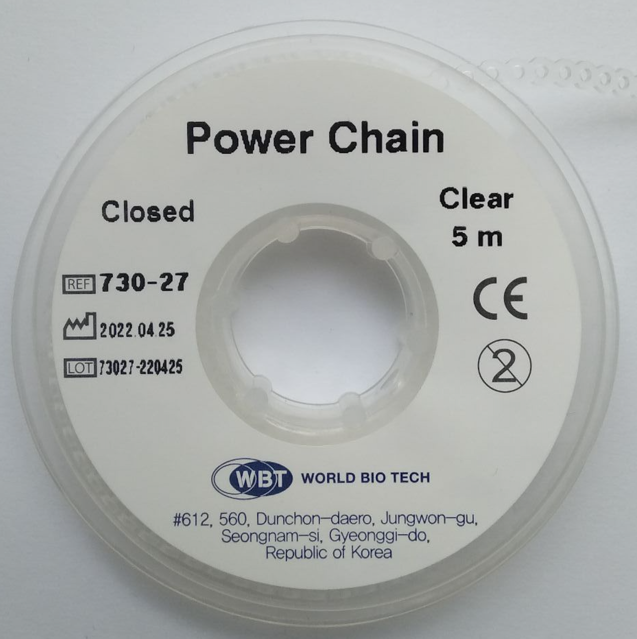 Ортодонтична еластична прозора ланцюжка WBT Closed