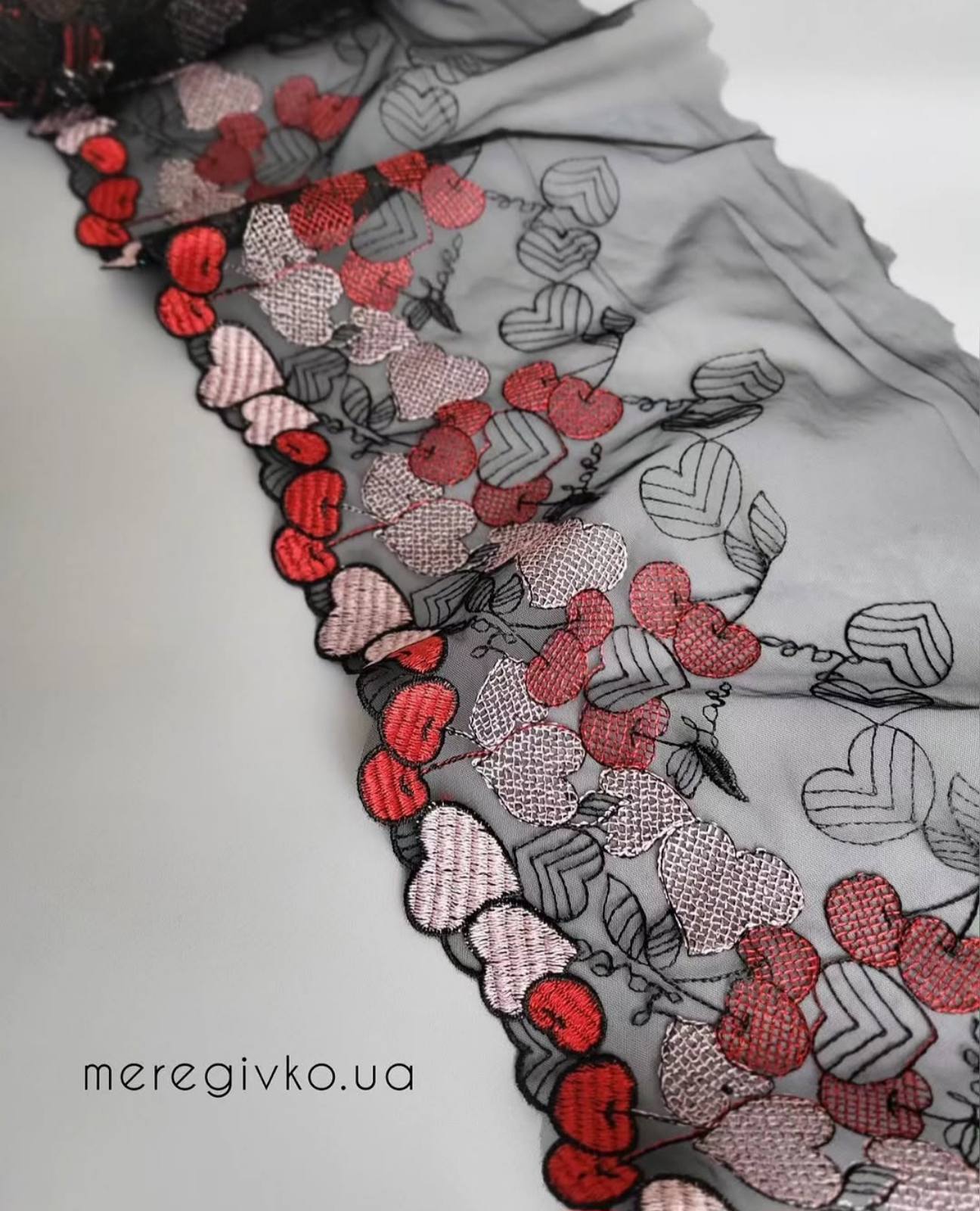 Вишивка на сітці "Hearts and cherries"
