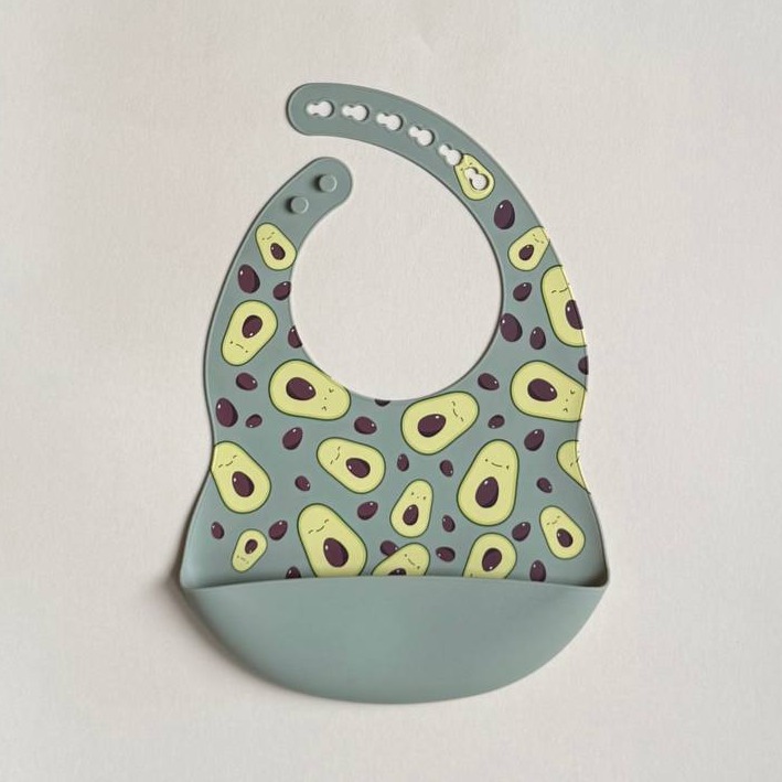Силіконовий нагрудник принт "Авокадо"