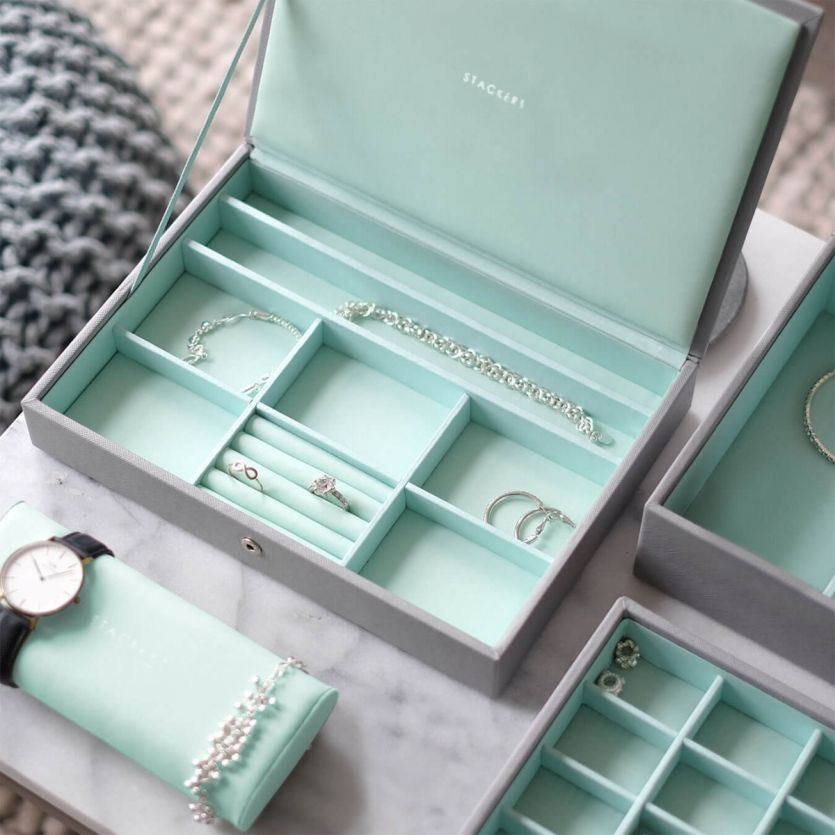 Скринька для прикрас Stackers Grey Mint, 18*25*4 см